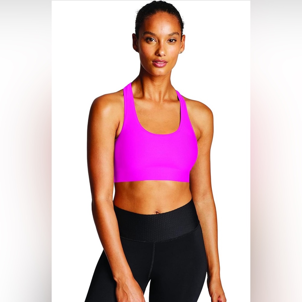 NEW Champion Women's Sports Bra, Moderate Support, High-impact Sports Bra PINK L